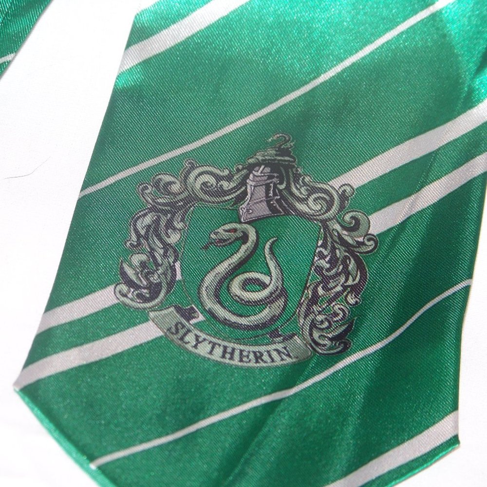 Harry Potter - Slytherin Green & Silver 100% Polyester 55" L x 3.25" W Neck Tie